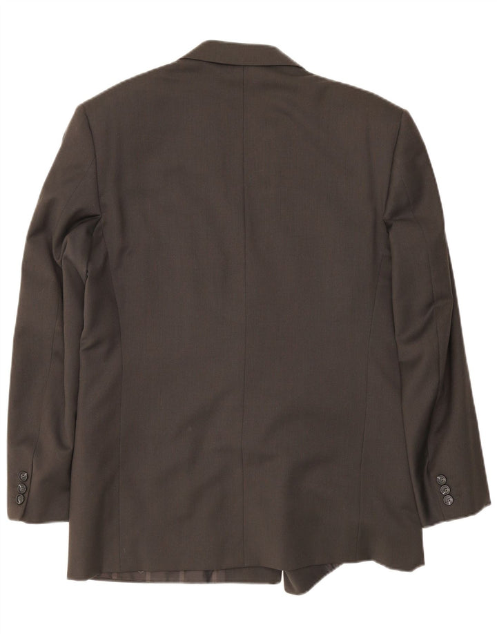 Vintage hombres doble pecho chaqueta blazer IT 50 lana gris grande
