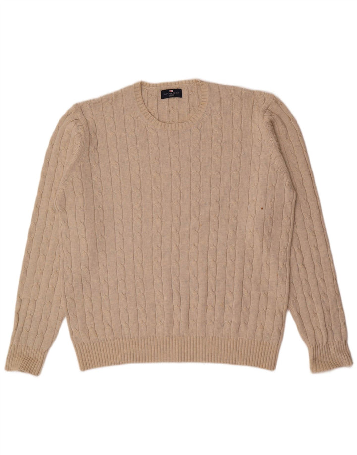 Marks & Spencer Jersey con Cuello Redondo para Hombre XL Beige
