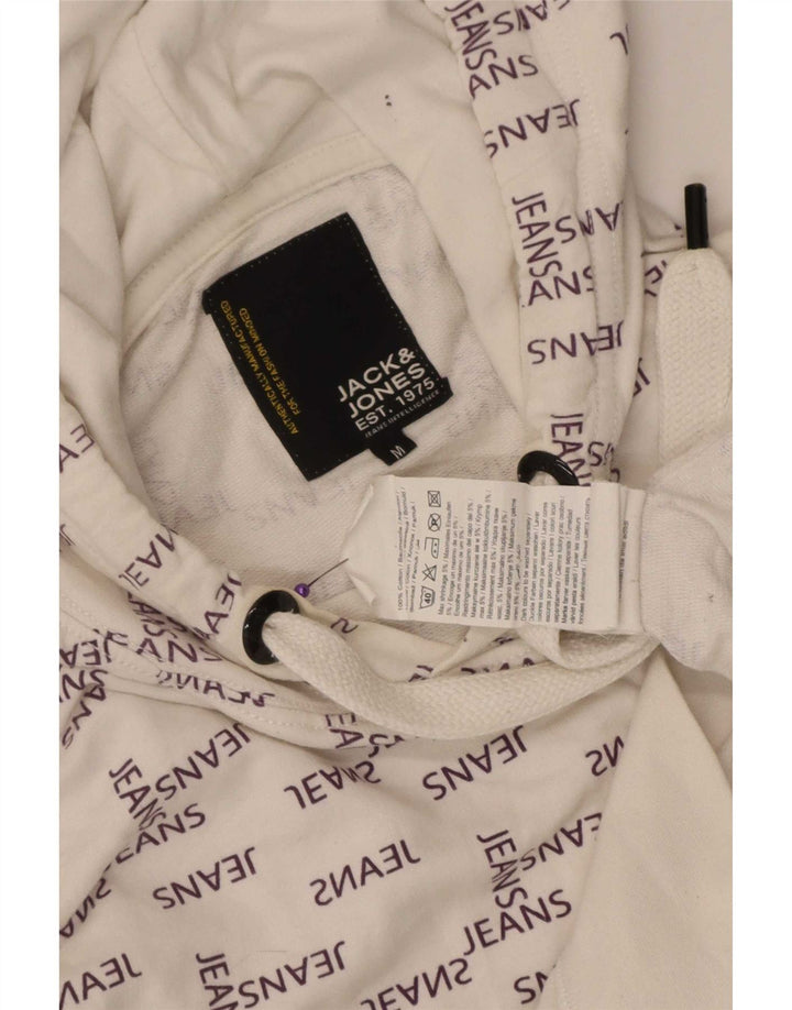 Jack & Jones Hombre Sudadera Con Capucha Gráfica Jersey De Algodón Blanco Mediano