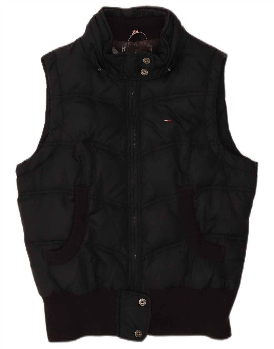 Tommy Hilfiger Chaleco acolchado para mujer UK 44 Grande Poliéster negro