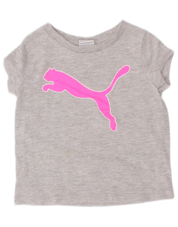 Puma Camiseta gráfica de manga corta para bebés niñas 18-24 meses Gris moteado