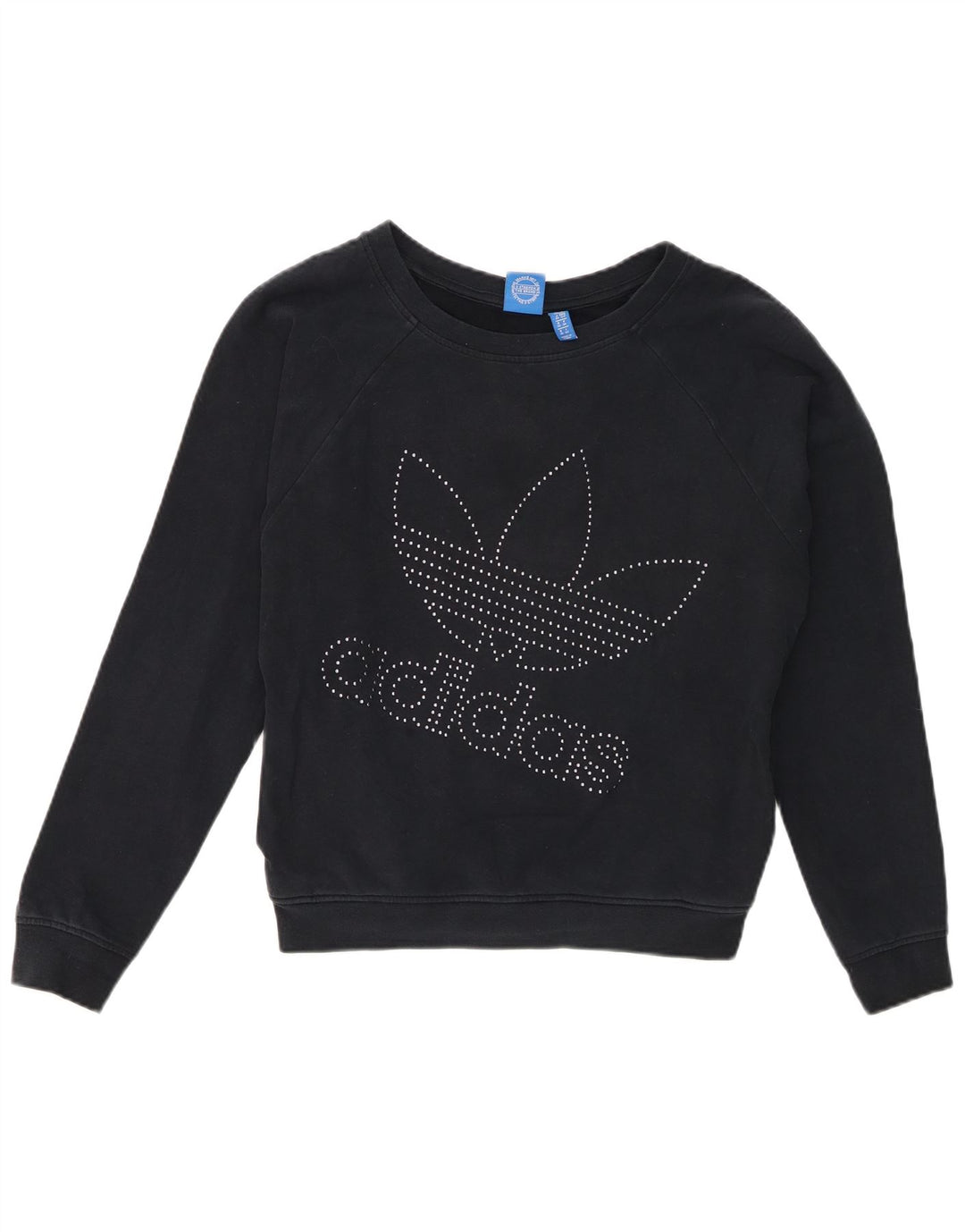 Adidas - Sudadera de gran tamaño con gráfico para mujer, talla 10, color azul marino