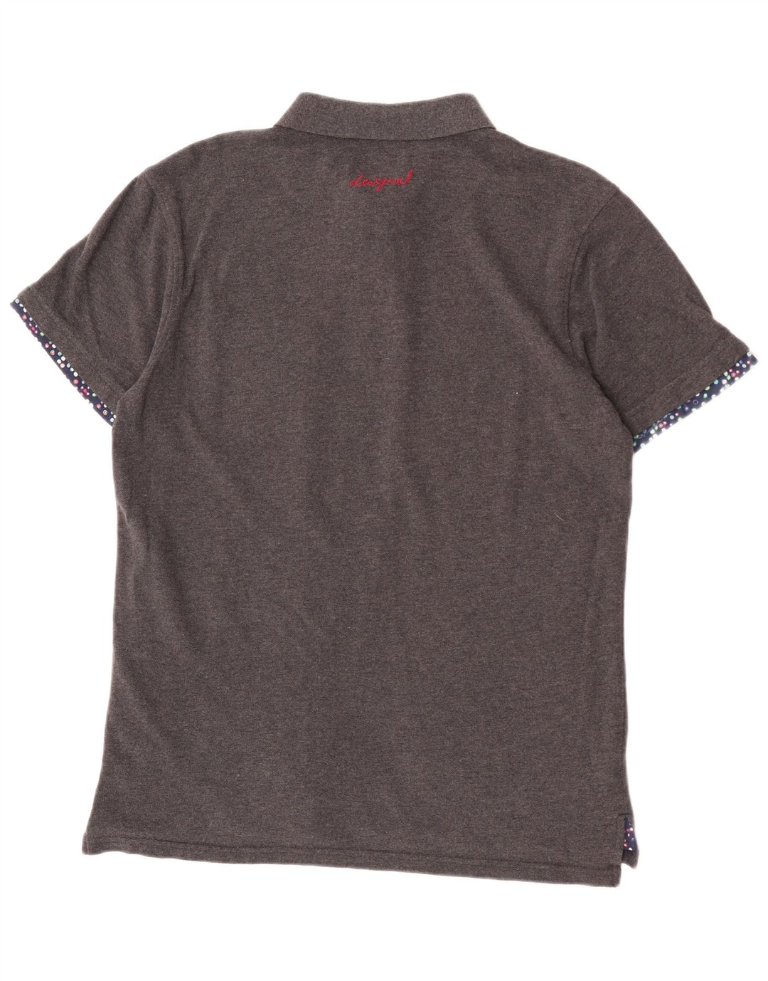 Desigual Polo Slim Para Hombre Gris Grande