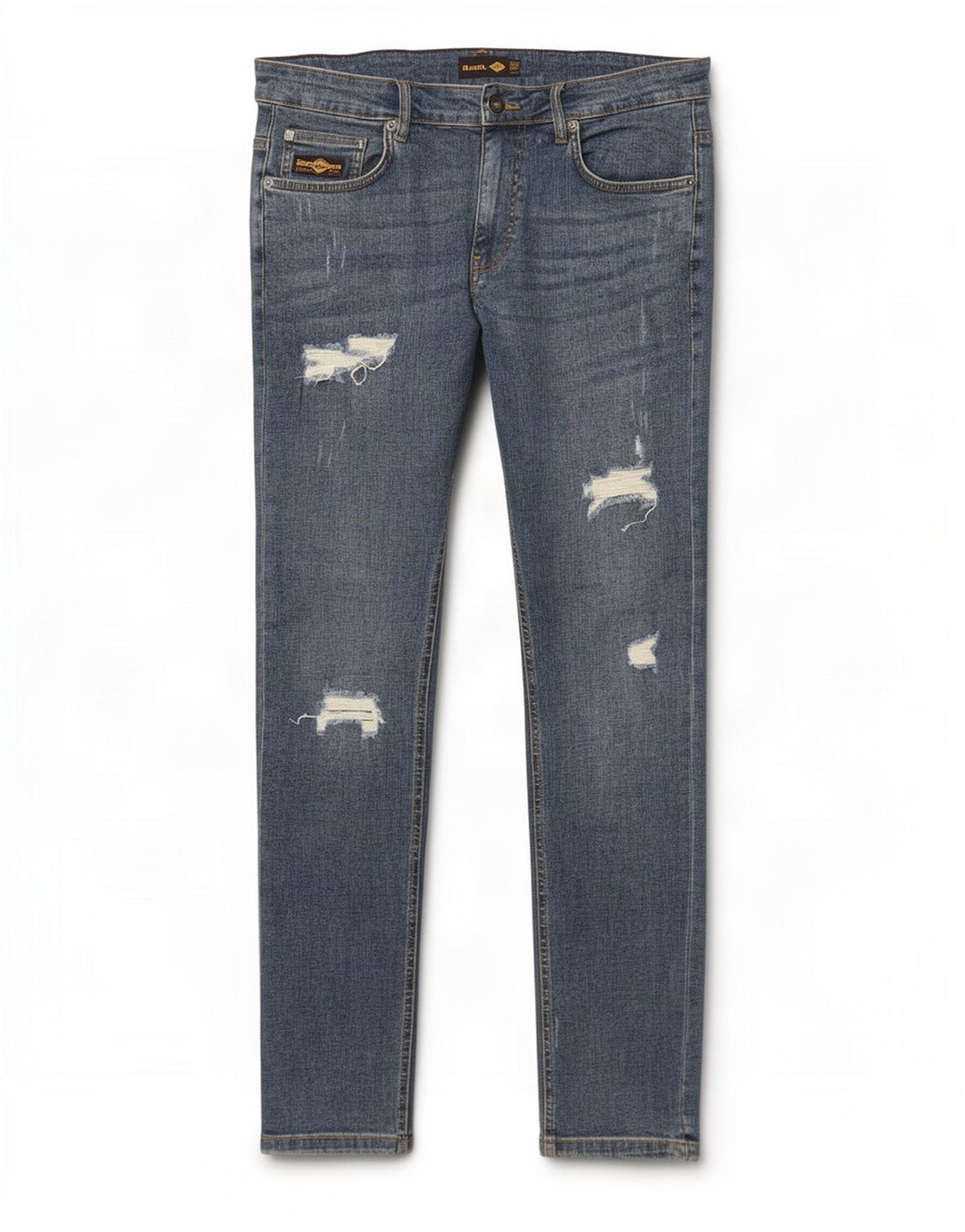 Vaqueros ajustados desgastados para hombre Bench W34 L32 Algodón azul