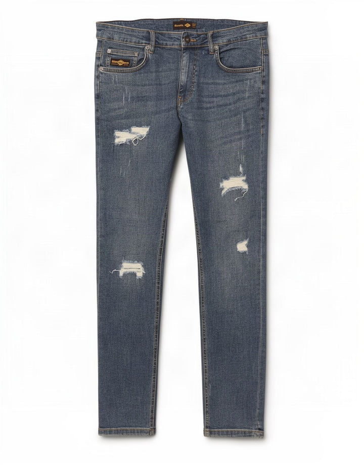 Vaqueros ajustados desgastados para hombre Bench W34 L32 Algodón azul
