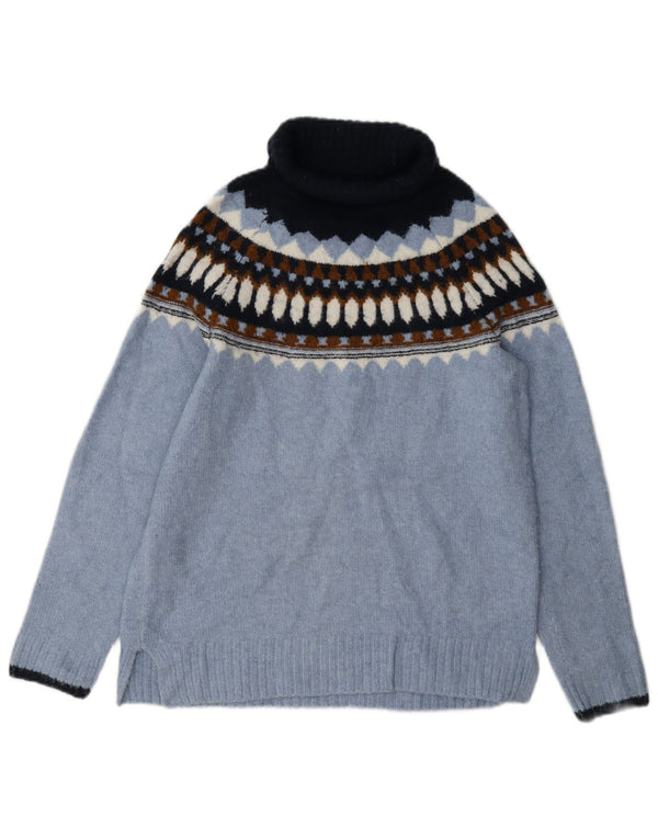 Marks & Spencer Suéter tipo jersey con cuello vuelto para mujer UK 6 XS Azul Fair Isle