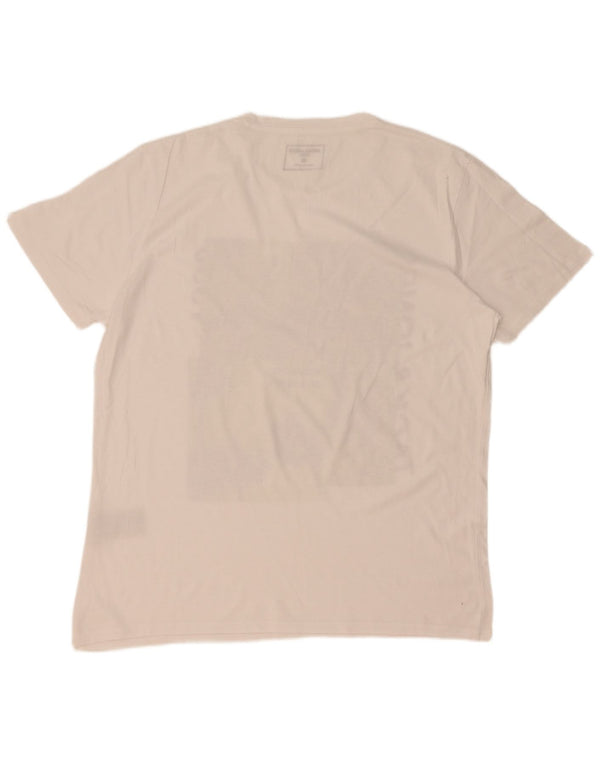 Jack & Jones Hombre Camiseta Gráfica Top XL Algodón Blanco