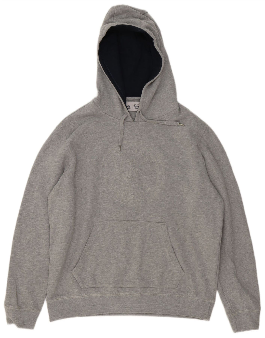 Penguin - Sudadera con capucha para hombre, diseño gráfico, talla grande, algodón gris