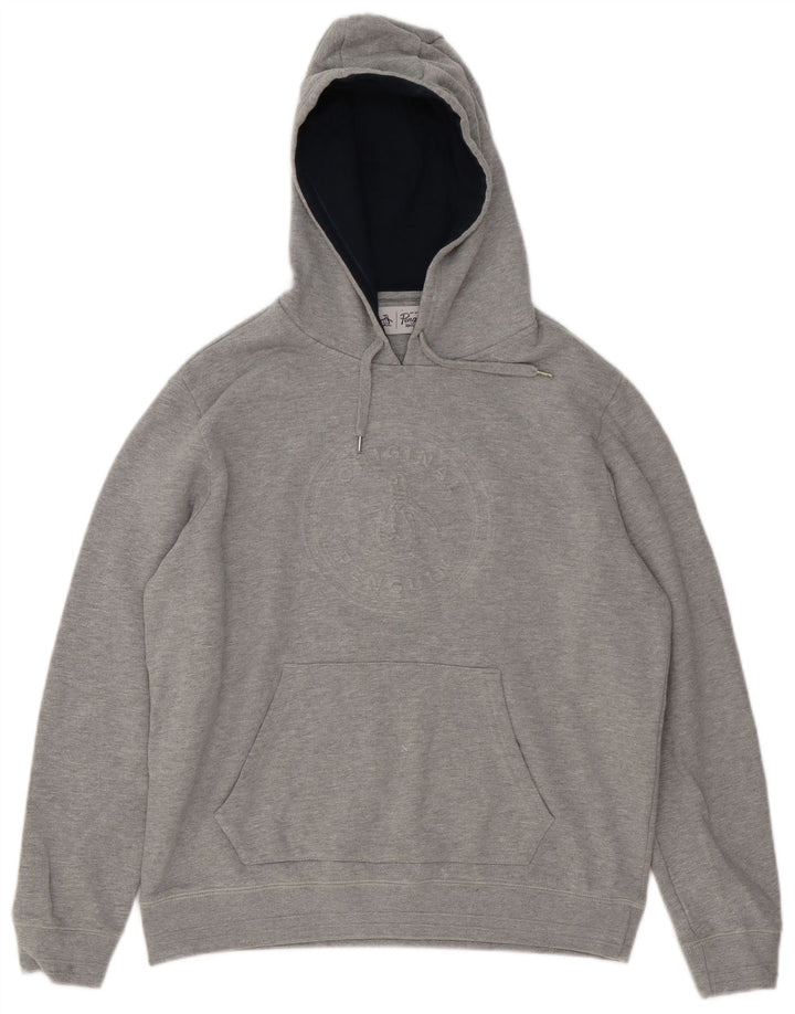 Penguin - Sudadera con capucha para hombre, diseño gráfico, talla grande, algodón gris