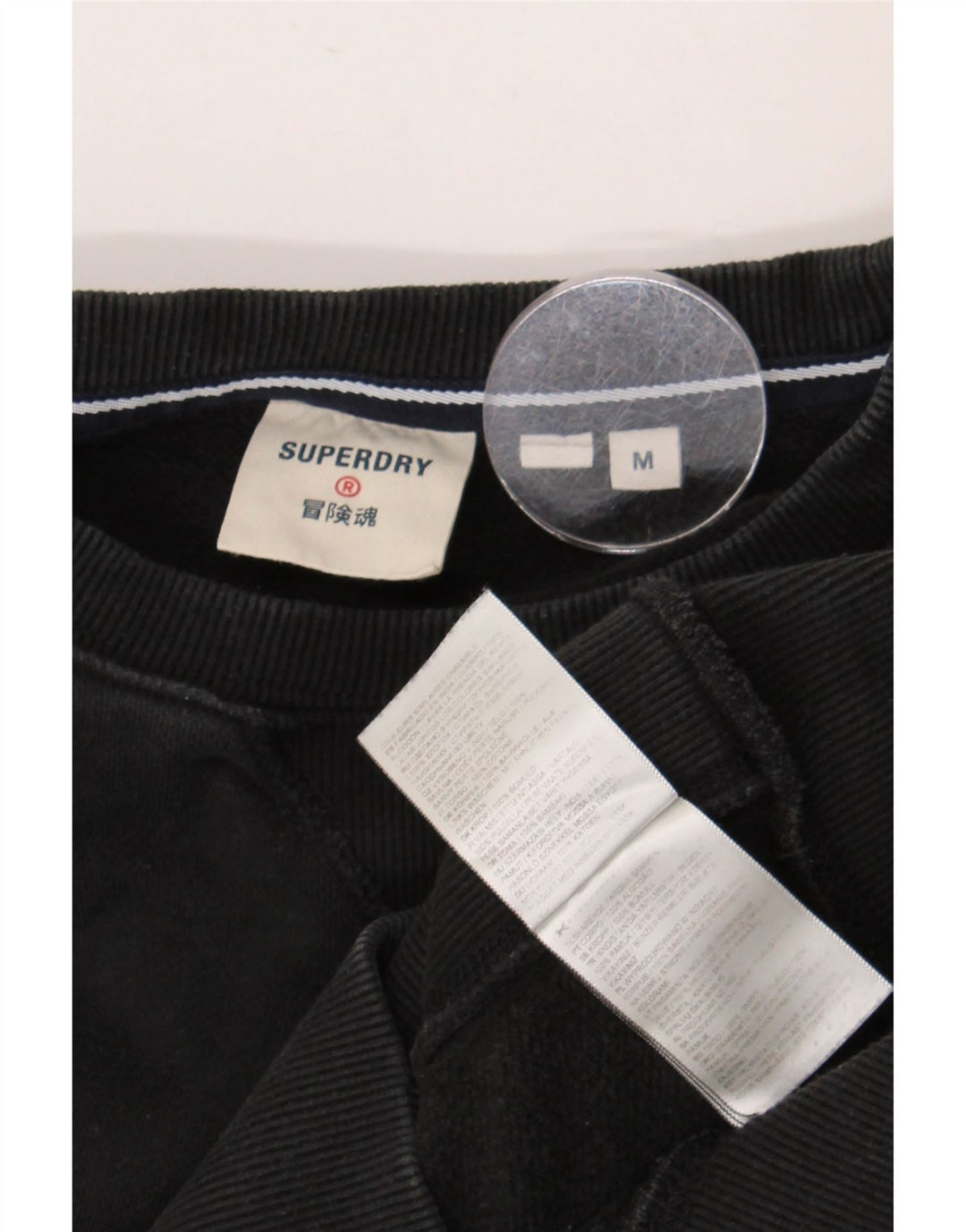Superdry Hombre Sudadera Jumper Medium Negro Algodón
