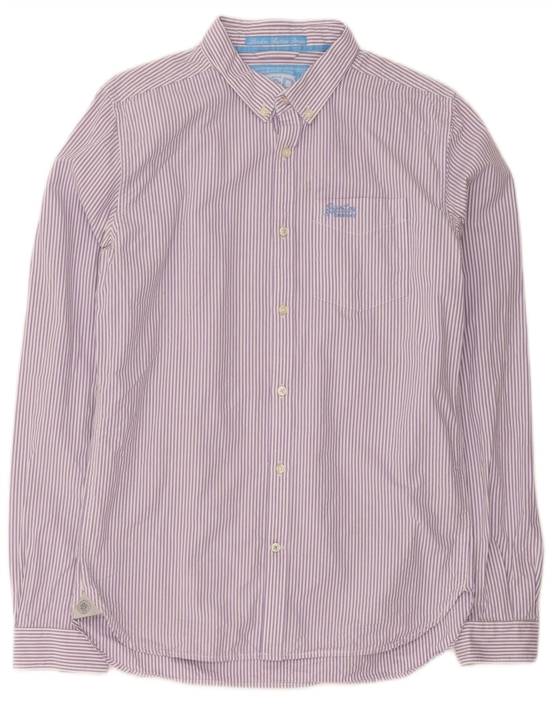 Camisa Superdry Hombre De Algodón Con Rayas Pintadas En Morado Medio
