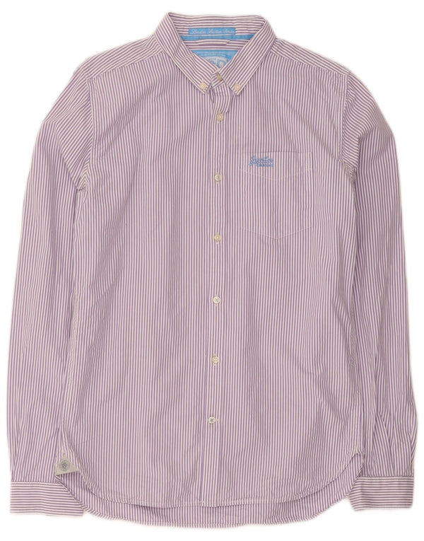 Camisa Superdry Hombre De Algodón Con Rayas Pintadas En Morado Medio