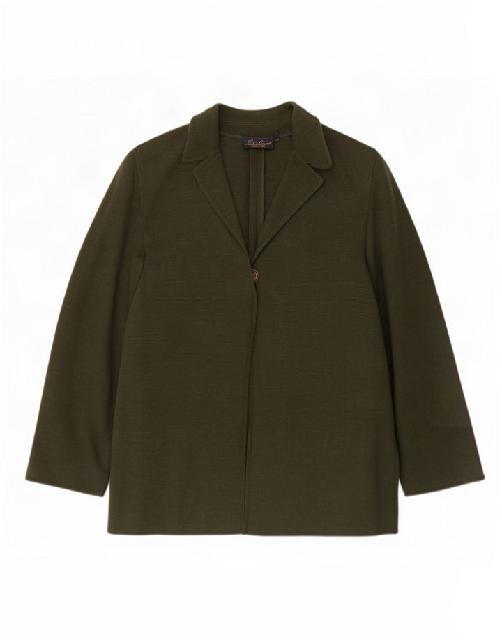 Luisa Spagnoli Chaqueta tipo blazer con 1 botón para mujer UK 40 XL Verde