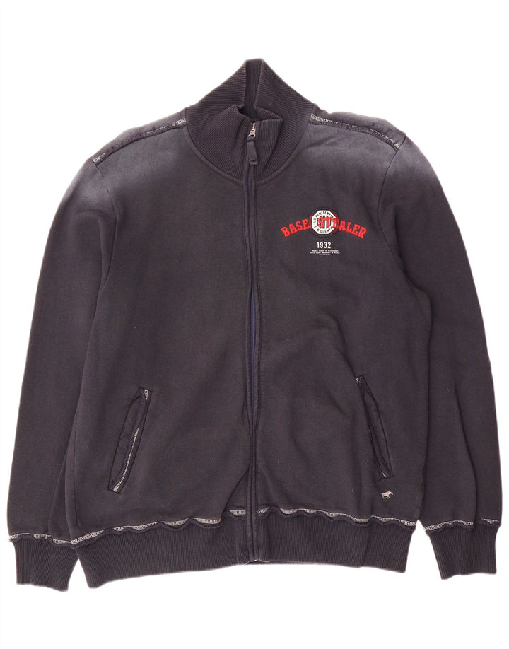 Mustang Mens Graphic Chándal Top Chaqueta Grande Azul Marino Algodón