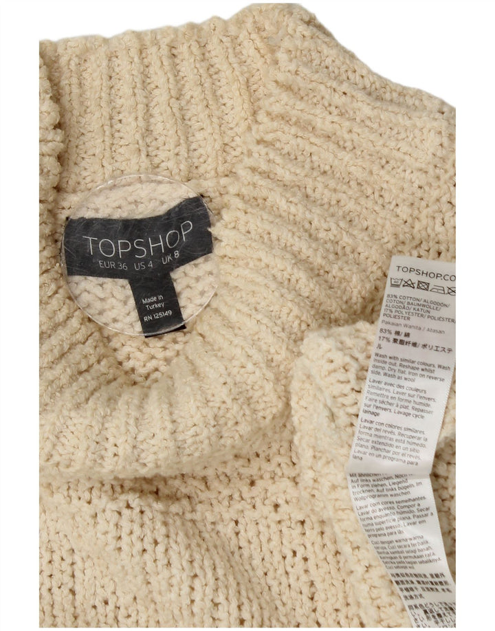 Topshop Jersey extragrande con cuello de tortuga para mujer UK 8 Small Off White
