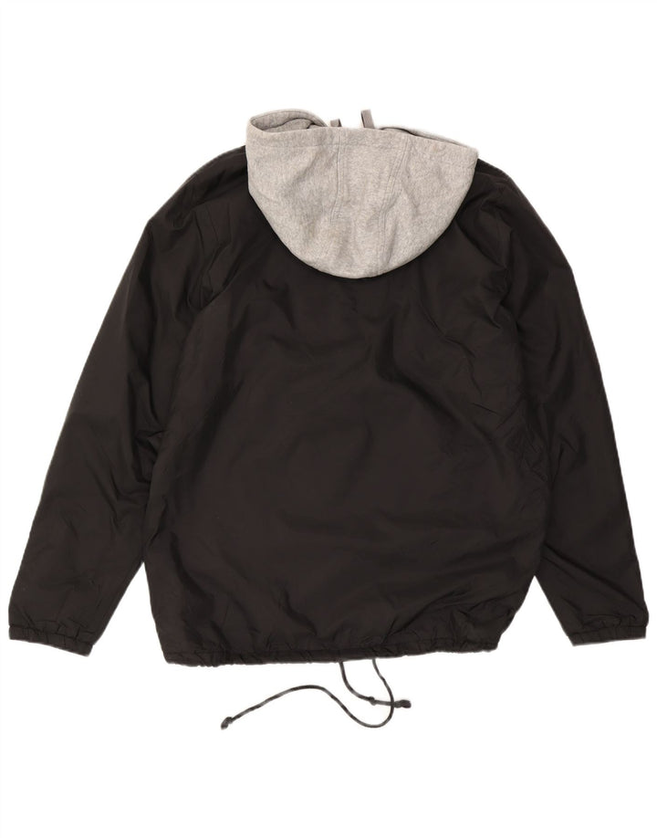 Vans Chaqueta cortavientos con capucha para hombre UK 38 Medium Black Nylon