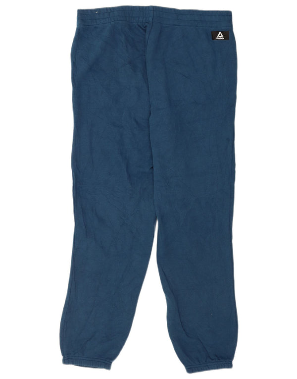 Reebok Pantalones de chándal para mujer Joggers UK 14 Large Azul marino Algodón