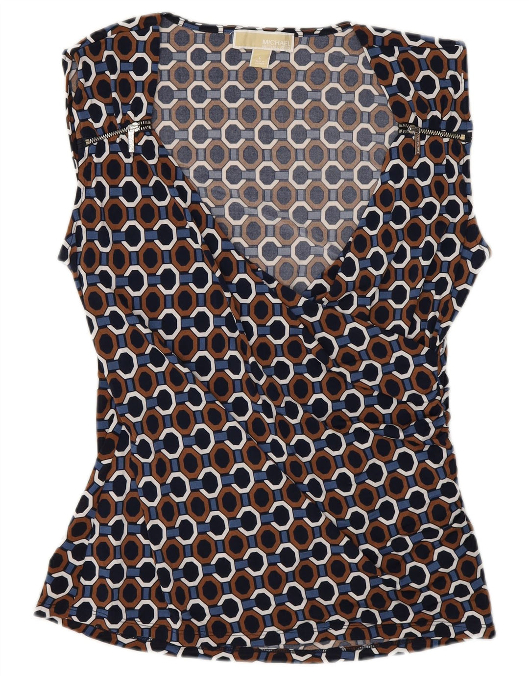 Michael Kors Blusa para mujer Top UK 14 Grande Multicolor Geométrico