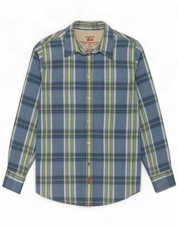 Gant Camisa Rugger Slim Fit para niños 9-10 años Algodón a cuadros azul grande