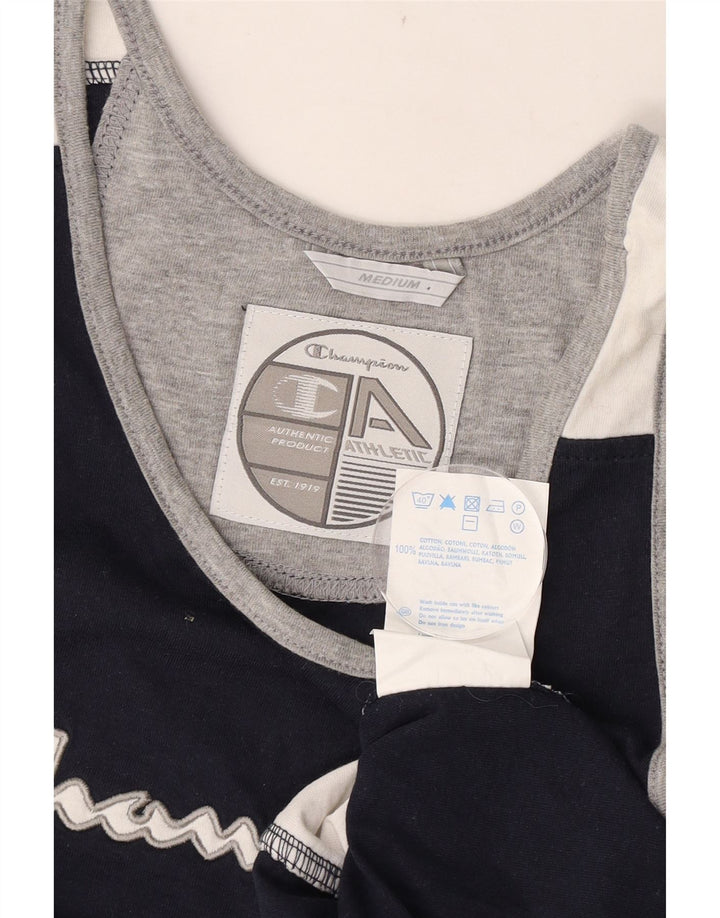 Champion Camiseta Sin Mangas Con Estampado De Algodón En Color Azul Marino Medio Para Hombre