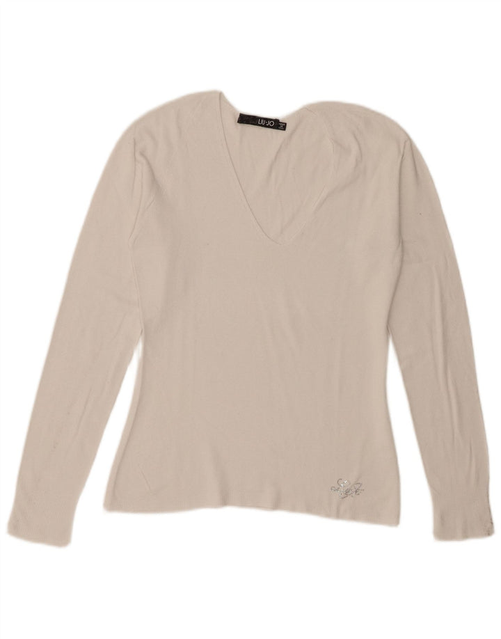 Liu Jo Mujer Top Manga Larga IT 42 Medium Blanco