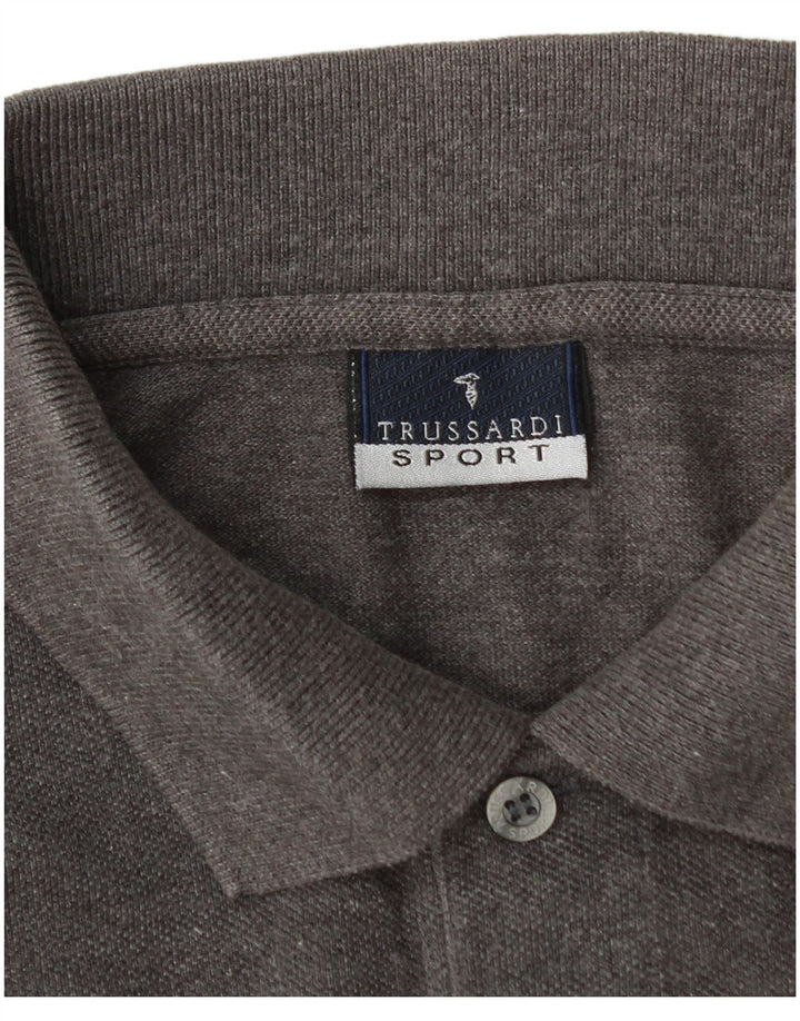 TRUSSARDI Polo Hombre Grande Gris Algodón