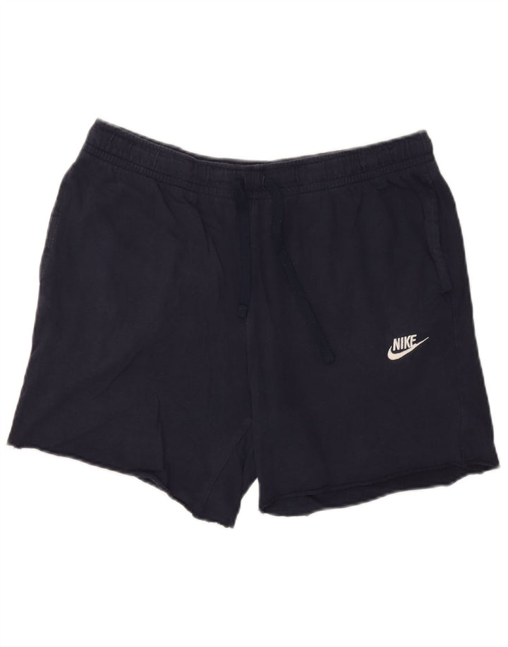 Nike - Pantalones cortos deportivos para hombre, talla grande, algodón azul marino