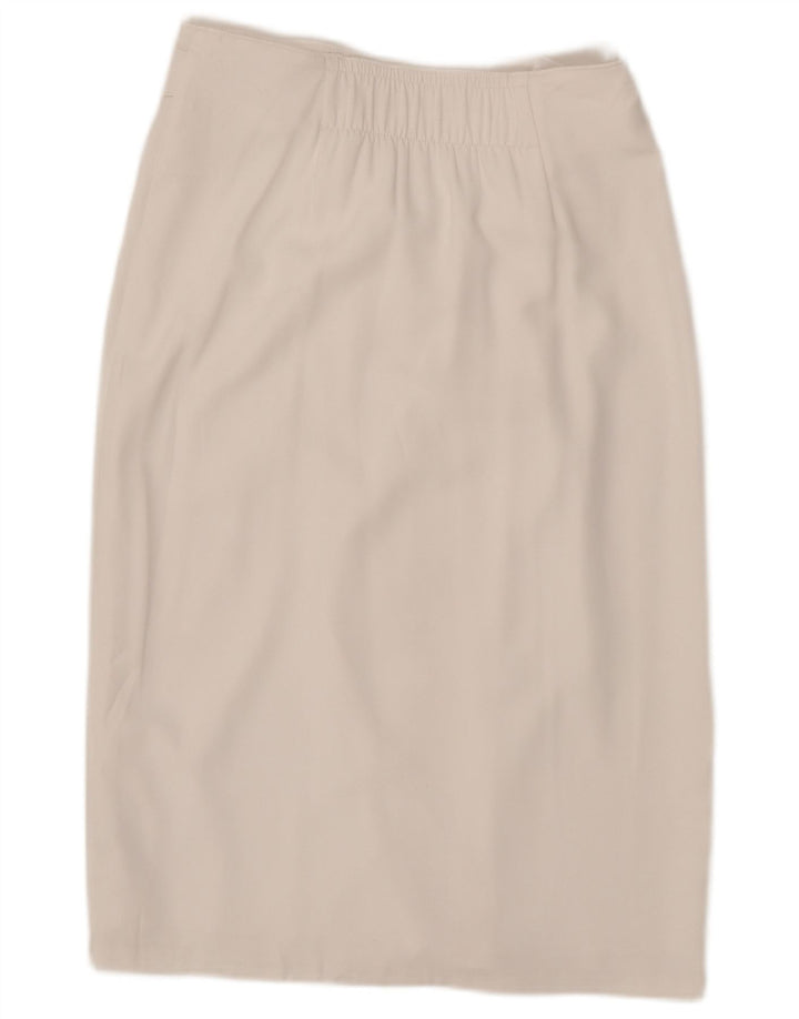 MARKS & SPENCER Falda recta para mujer UK 12 Medium W30 Poliéster blanco
