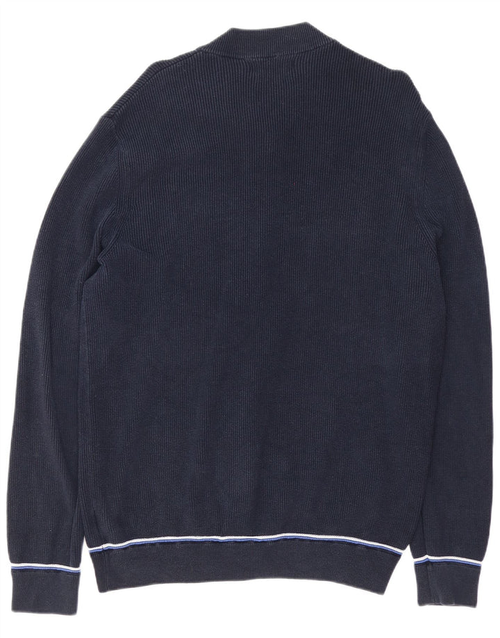Blue Harbor Suéter tipo cárdigan para hombre XL Algodón azul marino