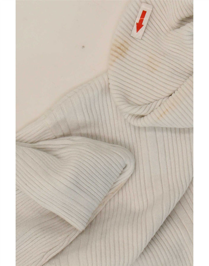 Marks & Spencer Suéter tipo jersey con cuello vuelto para mujer UK 40 Viscosa blanca mediana
