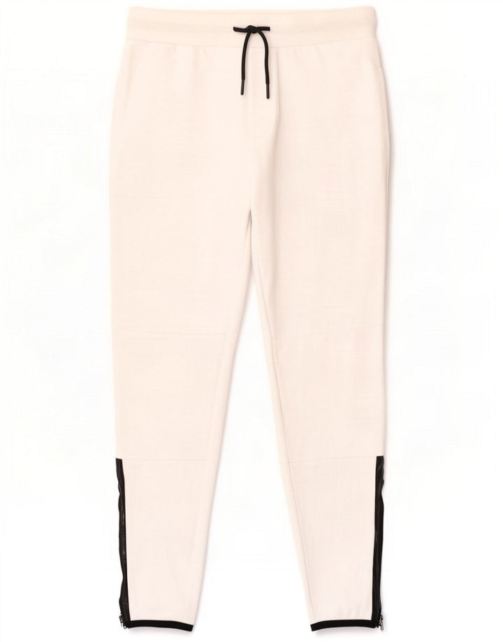 Pantalones de chándal Zara Hombre Algodón color block mediano blanco