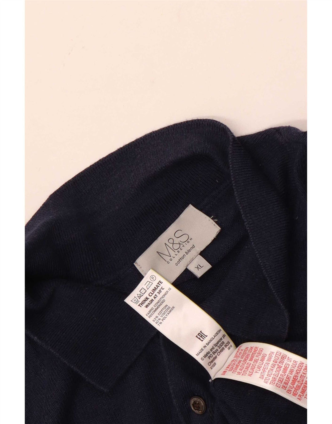 Marks & Spencer Jersey tipo polo para hombre XL Azul marino