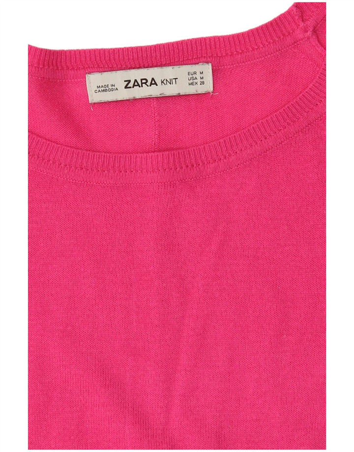 Zara Jersey oversize con cuello barco para mujer, talla 40, color rosa medio