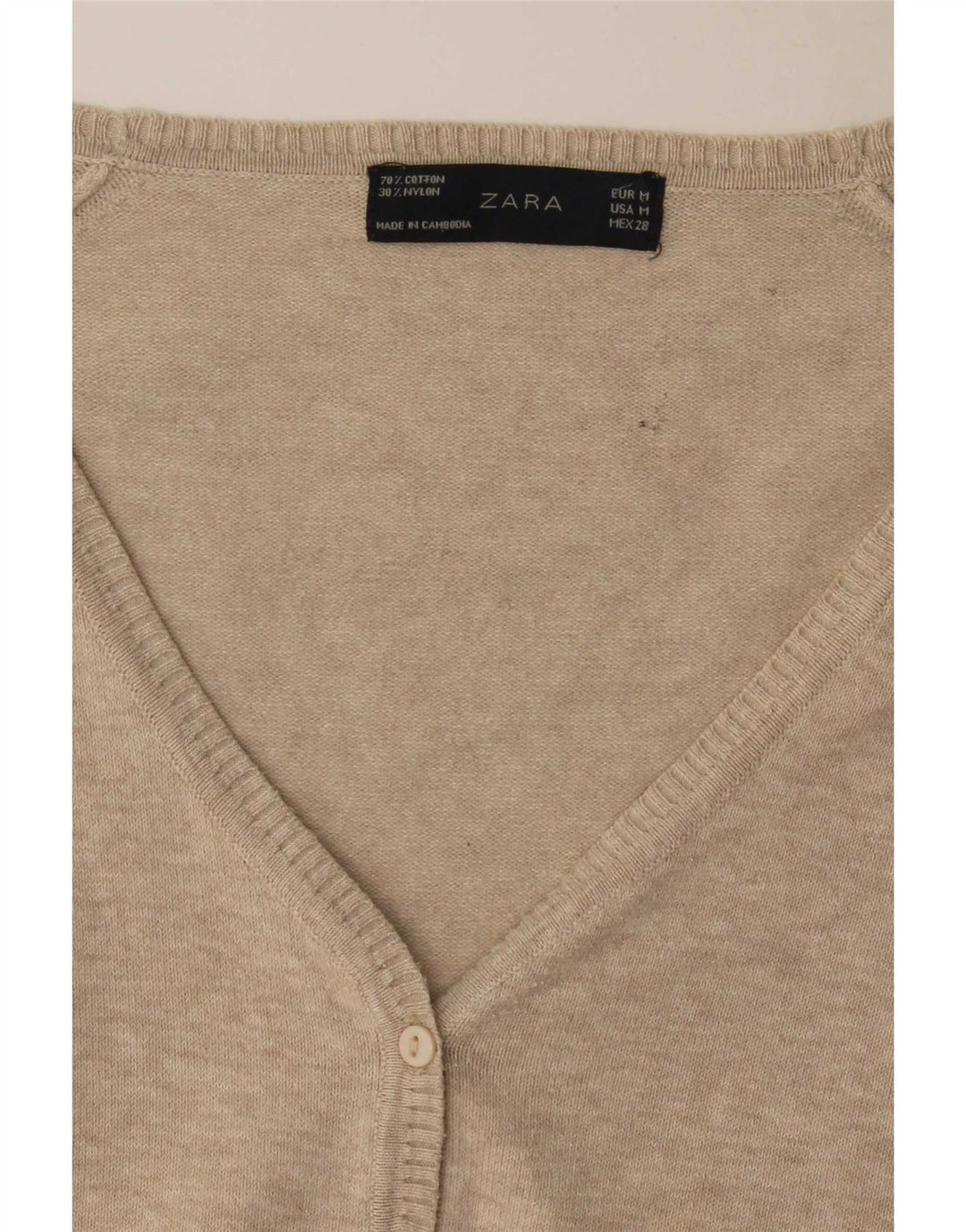 Zara Mujer Cárdigan Suéter UK 12 Medium Beige