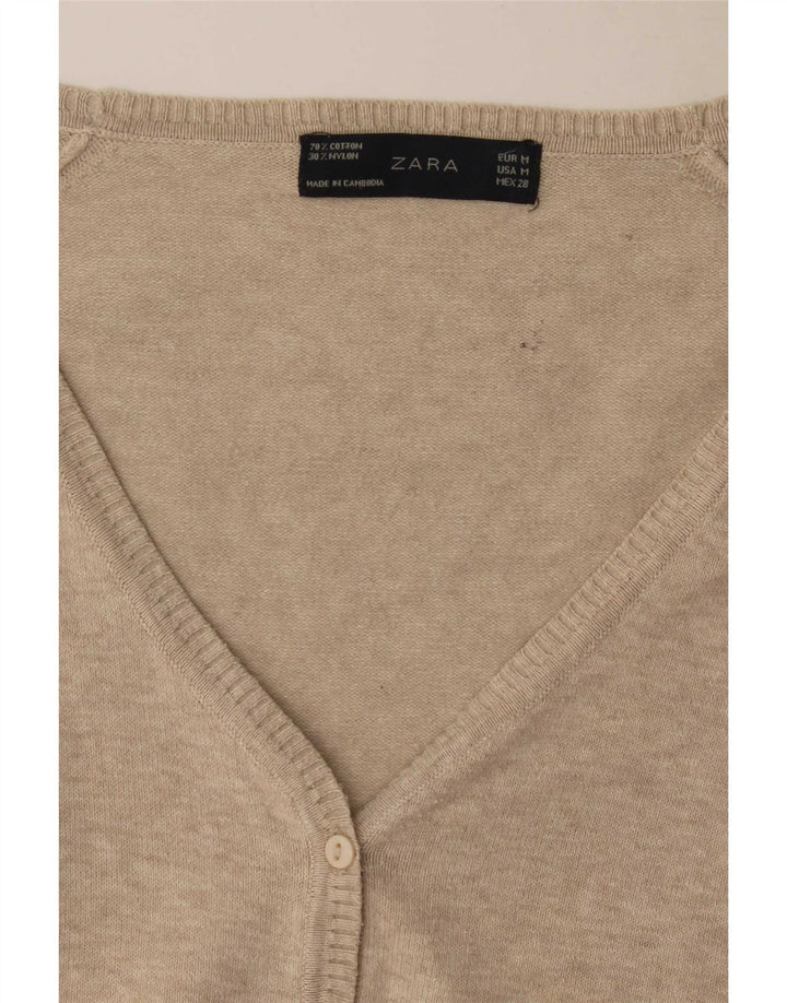 Zara Mujer Cárdigan Suéter UK 12 Medium Beige