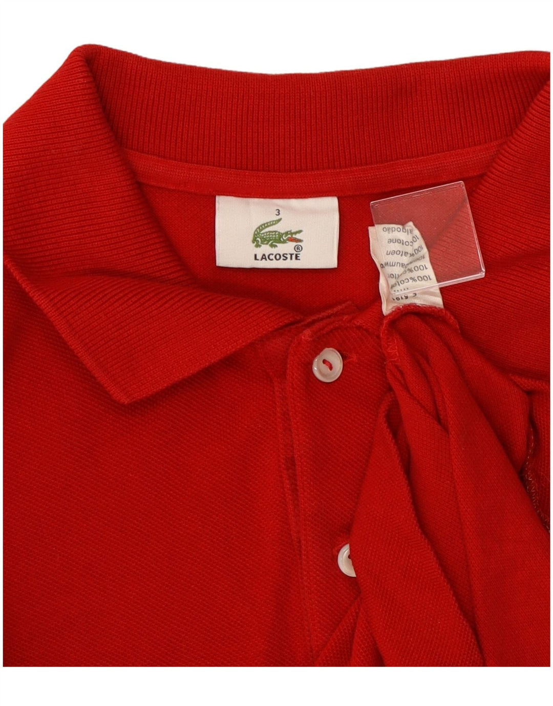 Polo Lacoste para hombre talla 3 pequeño algodón rojo