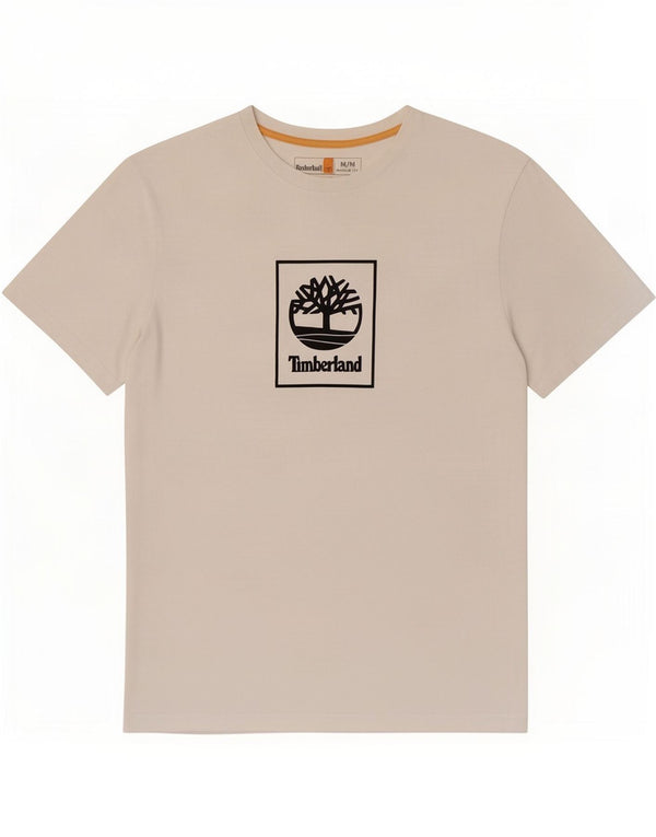 Timberland Camiseta con gráfico de ajuste regular para hombre Top de algodón blanco mediano