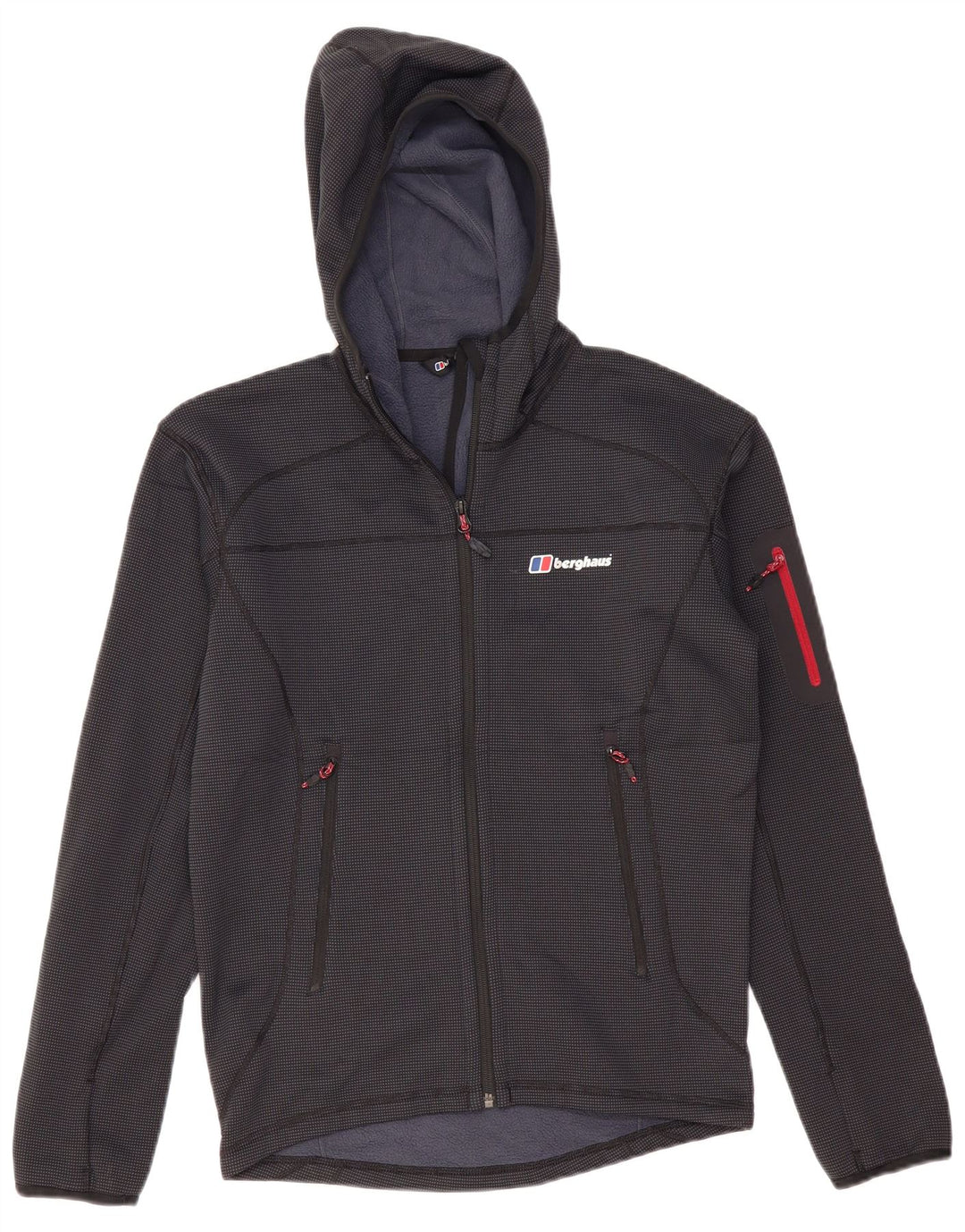 BERGHAUS Suéter con capucha y cremallera para hombre Pequeño Poliéster azul marino