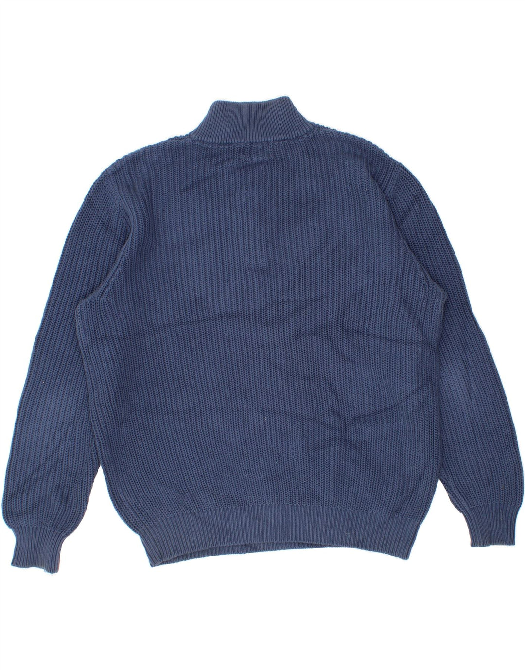 L.L.BEAN Jersey con cuello y botones para hombre de algodón azul medio