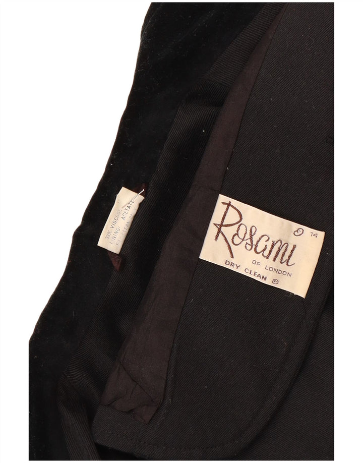 Rosami Chaqueta Blazer de 2 Botones para Mujer UK 44 Grande Acetato Negro