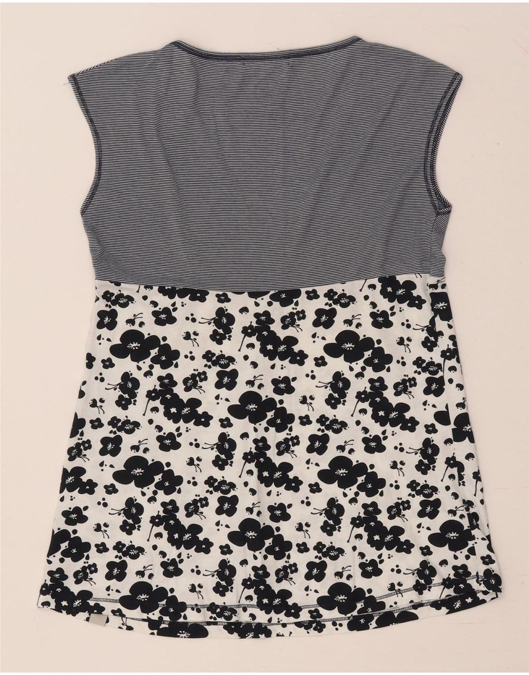 CONVERSE Blusa sin mangas para mujer Top UK 12 Algodón floral azul marino mediano