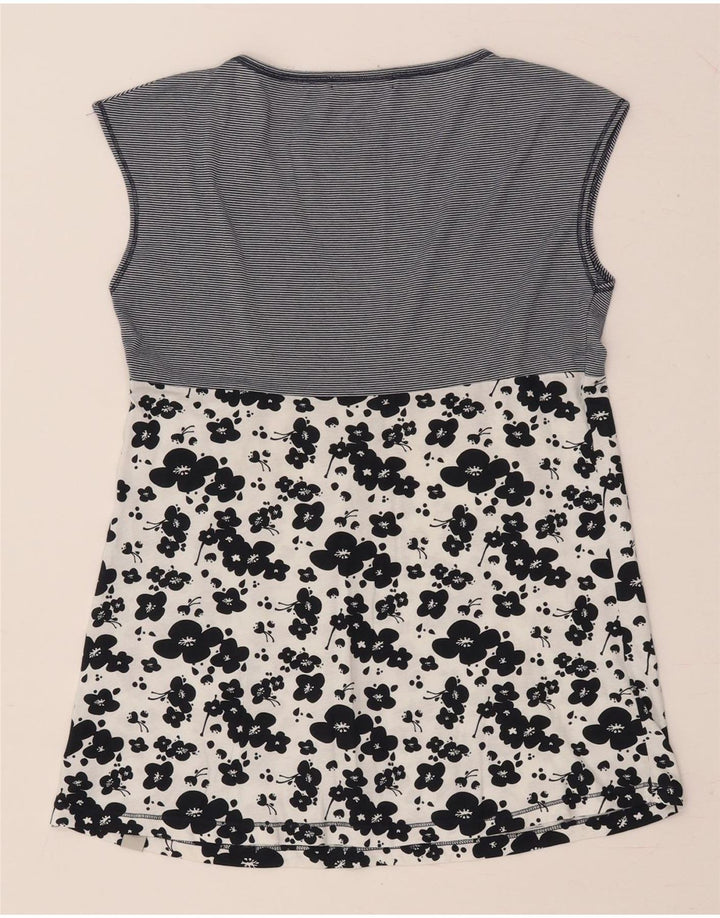 CONVERSE Blusa sin mangas para mujer Top UK 12 Algodón floral azul marino mediano