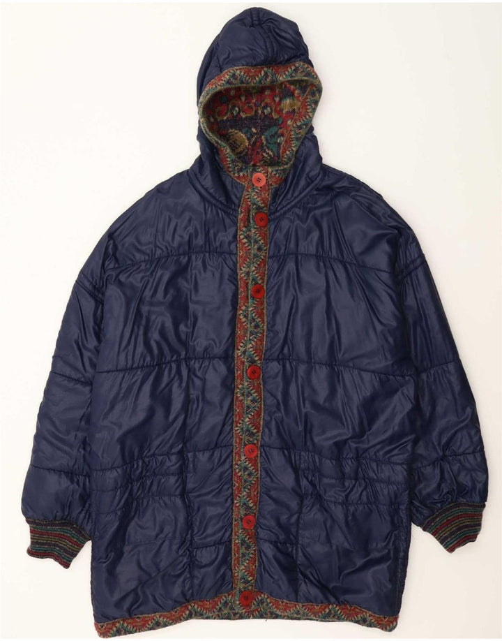 Vintage hombres patrón abstracto chaqueta reversible Reino Unido 42 XL multicolor
