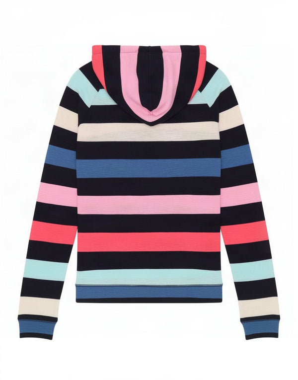 Joules Sudadera con capucha para mujer UK 10 Small Algodón a rayas multicolor