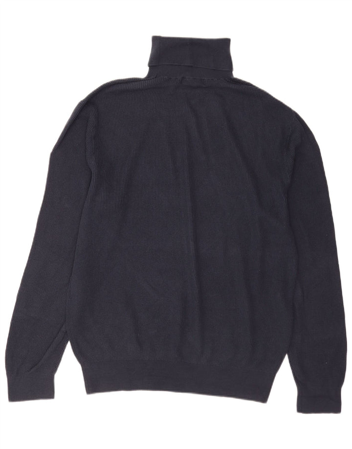 Nautica Jersey con cuello vuelto para hombre, talla grande, algodón azul marino
