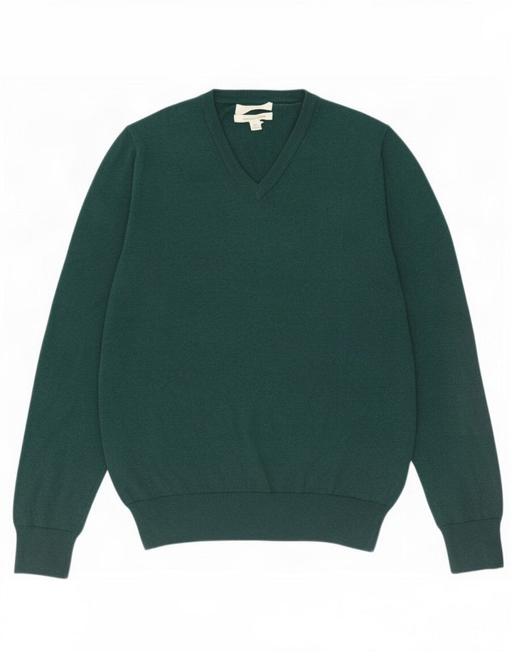 Marks & Spencer Jersey con Cuello en V para Hombre de algodón Verde Medio