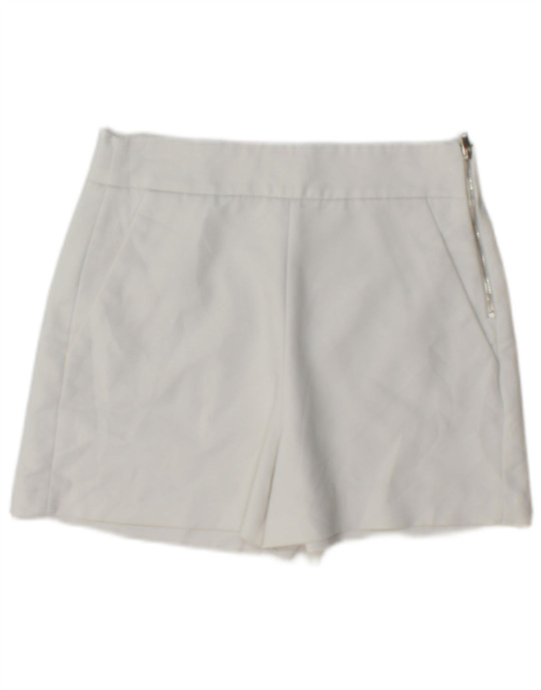Zara Mujer Shorts Chinos XS W24 Blanco Poliéster
