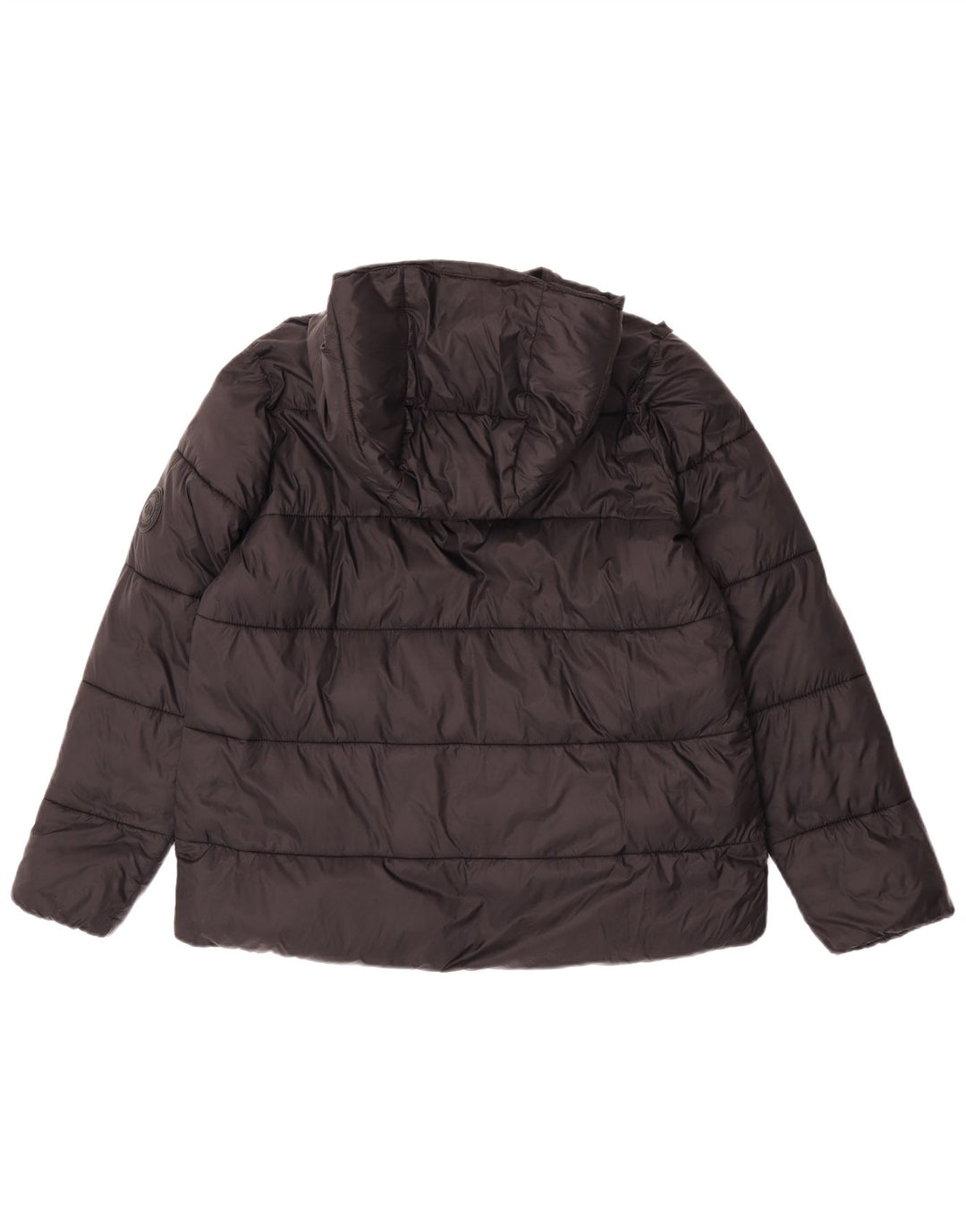 Zara Mujer Chaqueta Acolchada Con Capucha UK 44 Mediana Nylon Negro