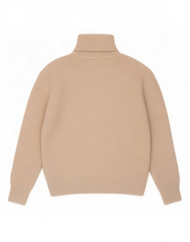 Marks & Spencer Jersey con cuello vuelto para mujer UK 10 Small Beige Poliéster