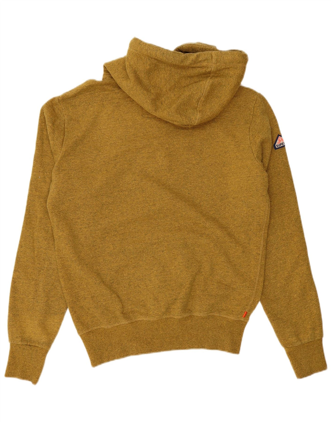SUPERDRY Jersey con capucha y corte holgado para hombre, talla pequeña, algodón amarillo